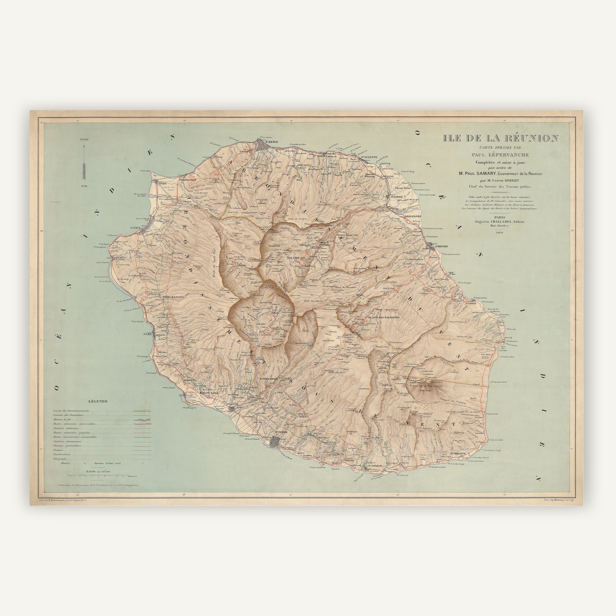 Affiche vintage Île de la Réunion 1906