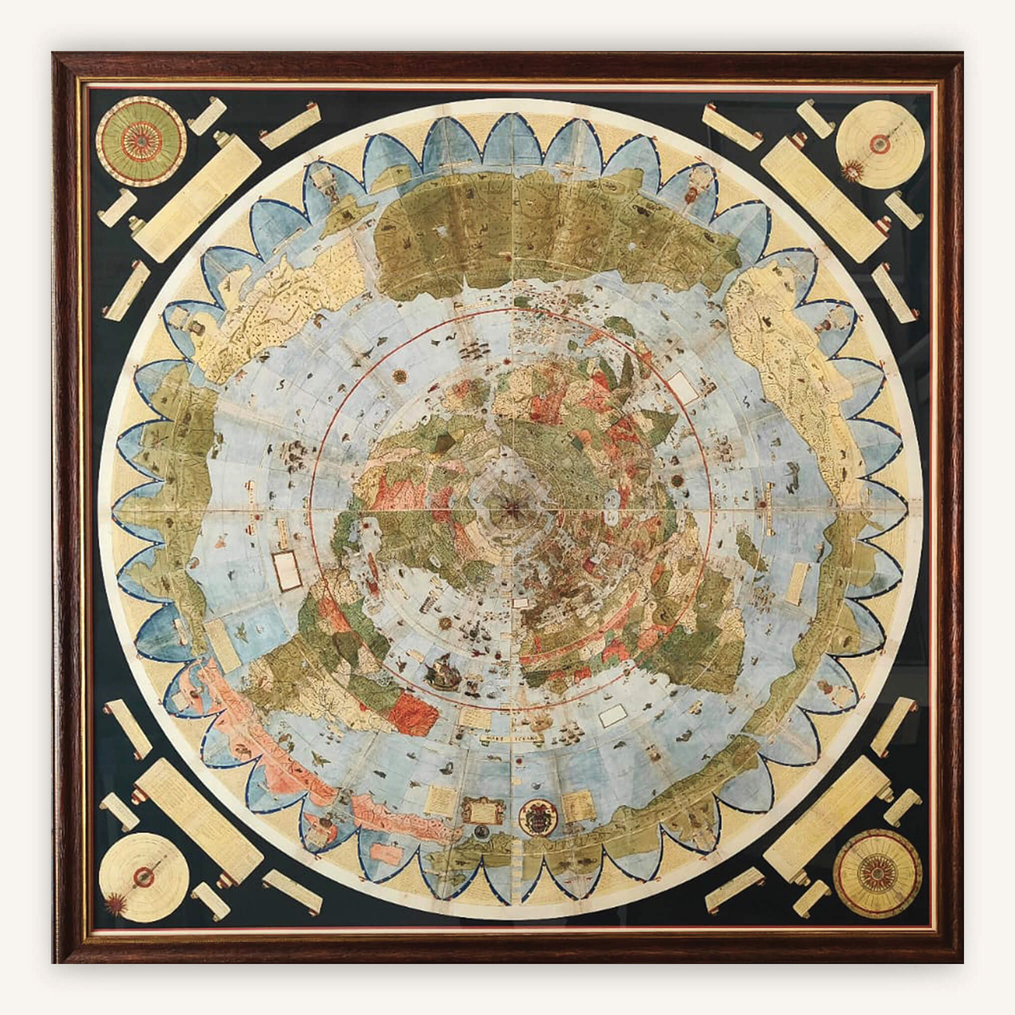 Affiche Planisphère Urbano Monte 1587 - Papier d'art (VENDUE SANS CADRE) - 100 x 100 cm