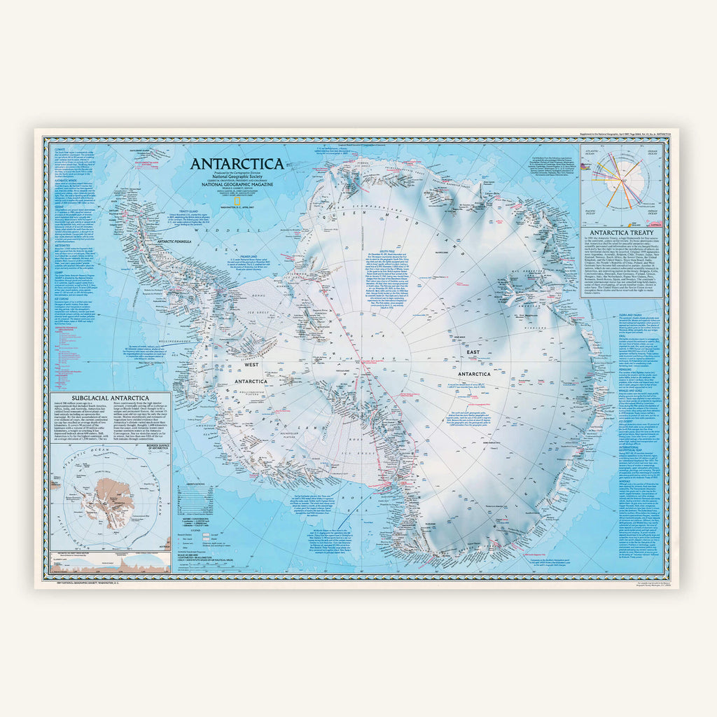 Affiche ancienne Antarctique 1987 - Cartopolo