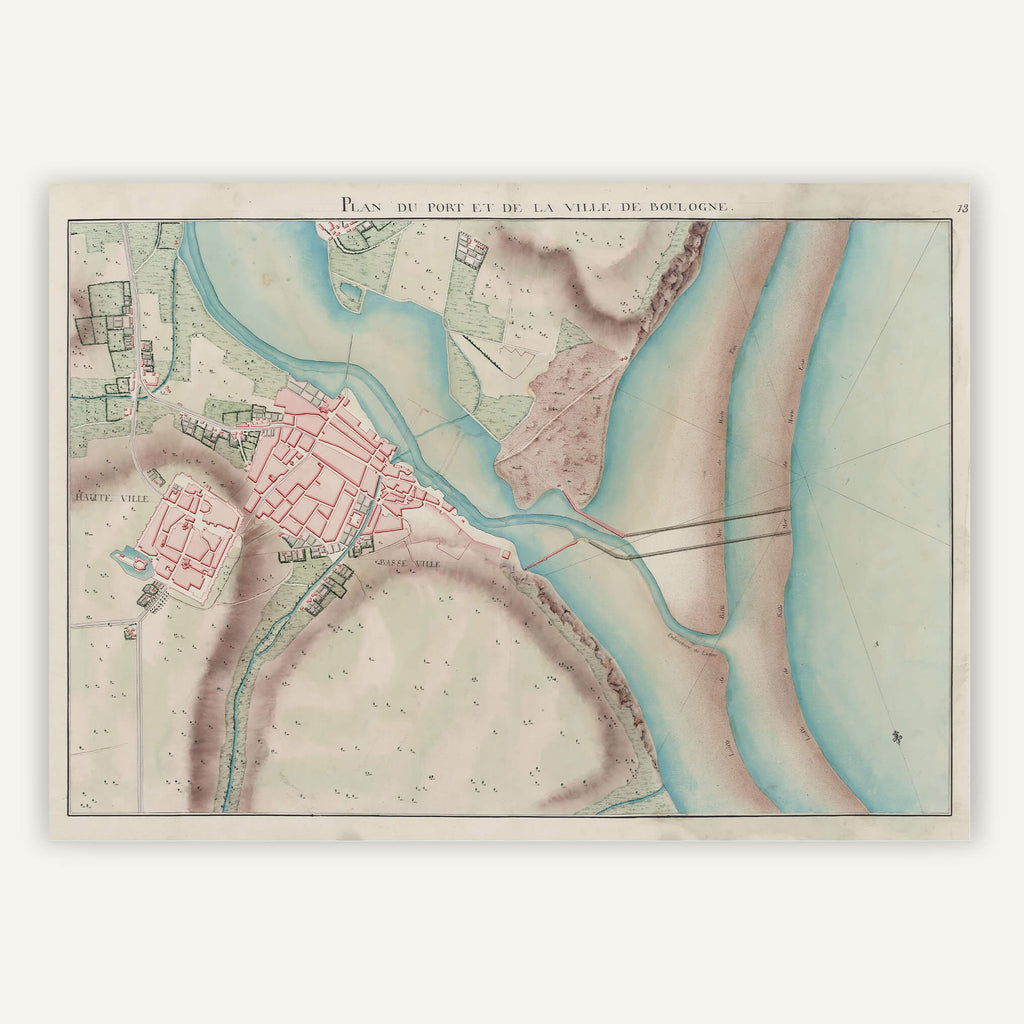 Affiche ancienne Boulogne - sur - Mer 1778 - Cartopolo