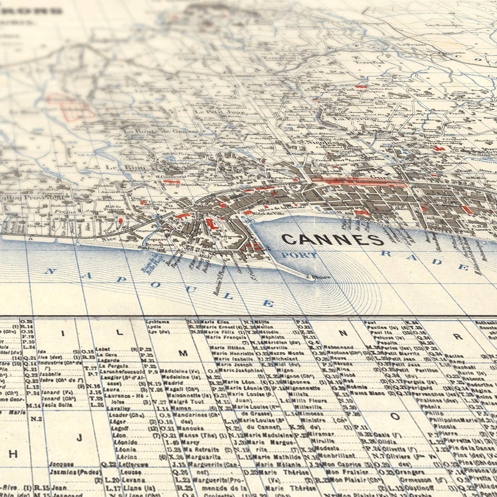 Affiche ancienne Cannes et environs 1888 - Cartopolo