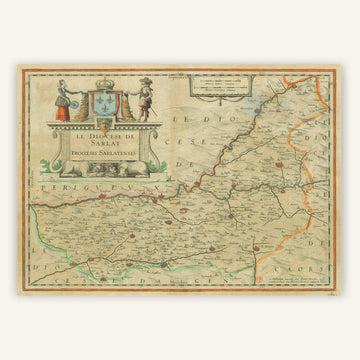 Affiche ancienne Diocèse de Sarlat 1625 - Cartopolo