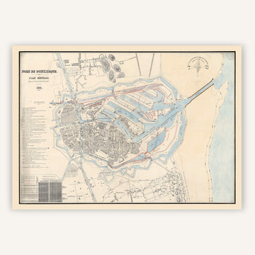 Affiche ancienne Dunkerque 1881 - Cartopolo