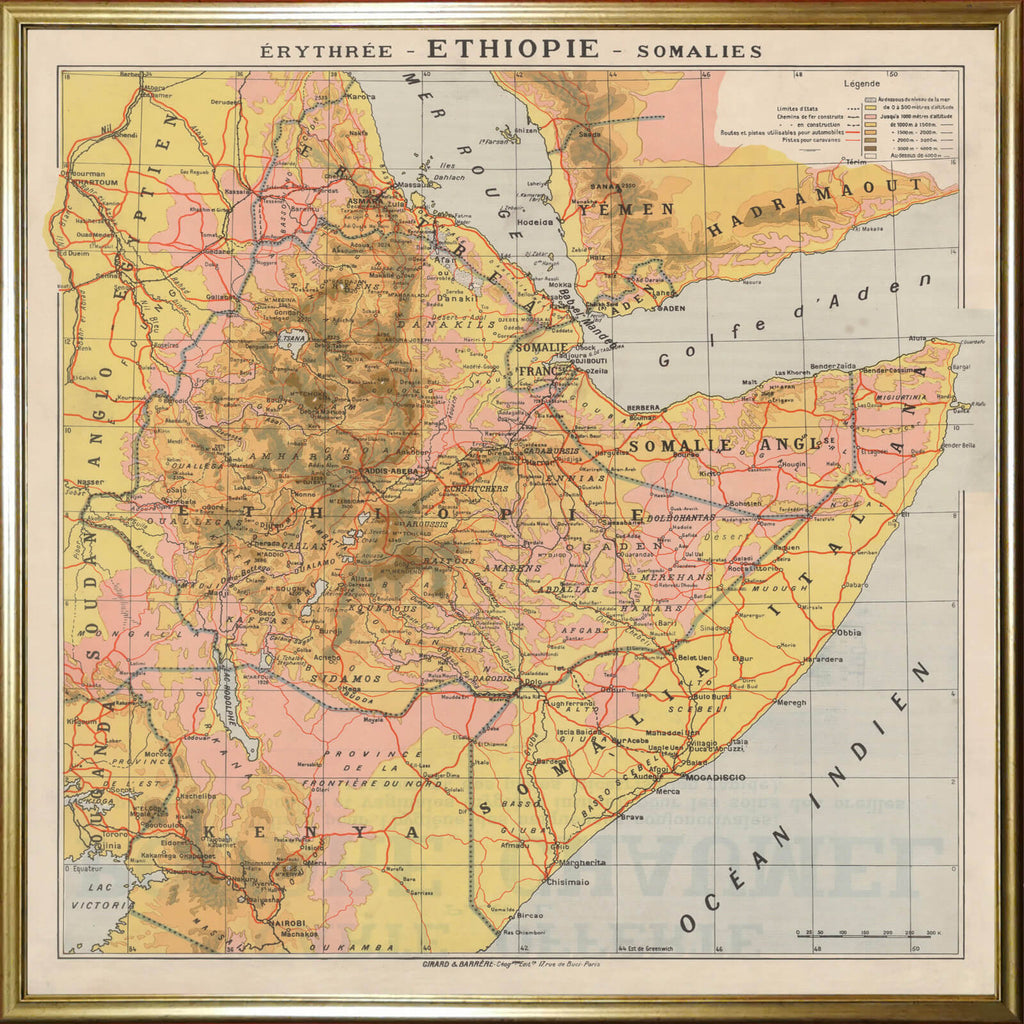 Affiche ancienne Érythrée, Éthiopie, Somalie 1930 - Cartopolo