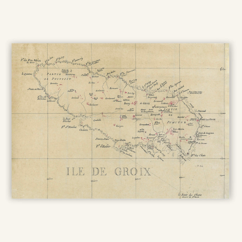 Affiche ancienne Île de Groix 1780 - Cartopolo