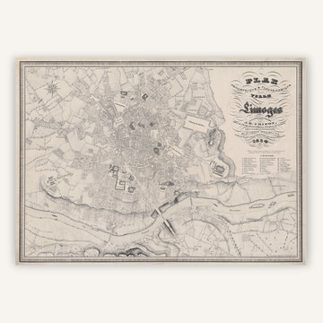 Affiche ancienne Limoges 1834 - Cartopolo