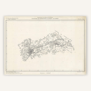 Affiche ancienne Marignane et Saint - Victoret 1946 - Cartopolo