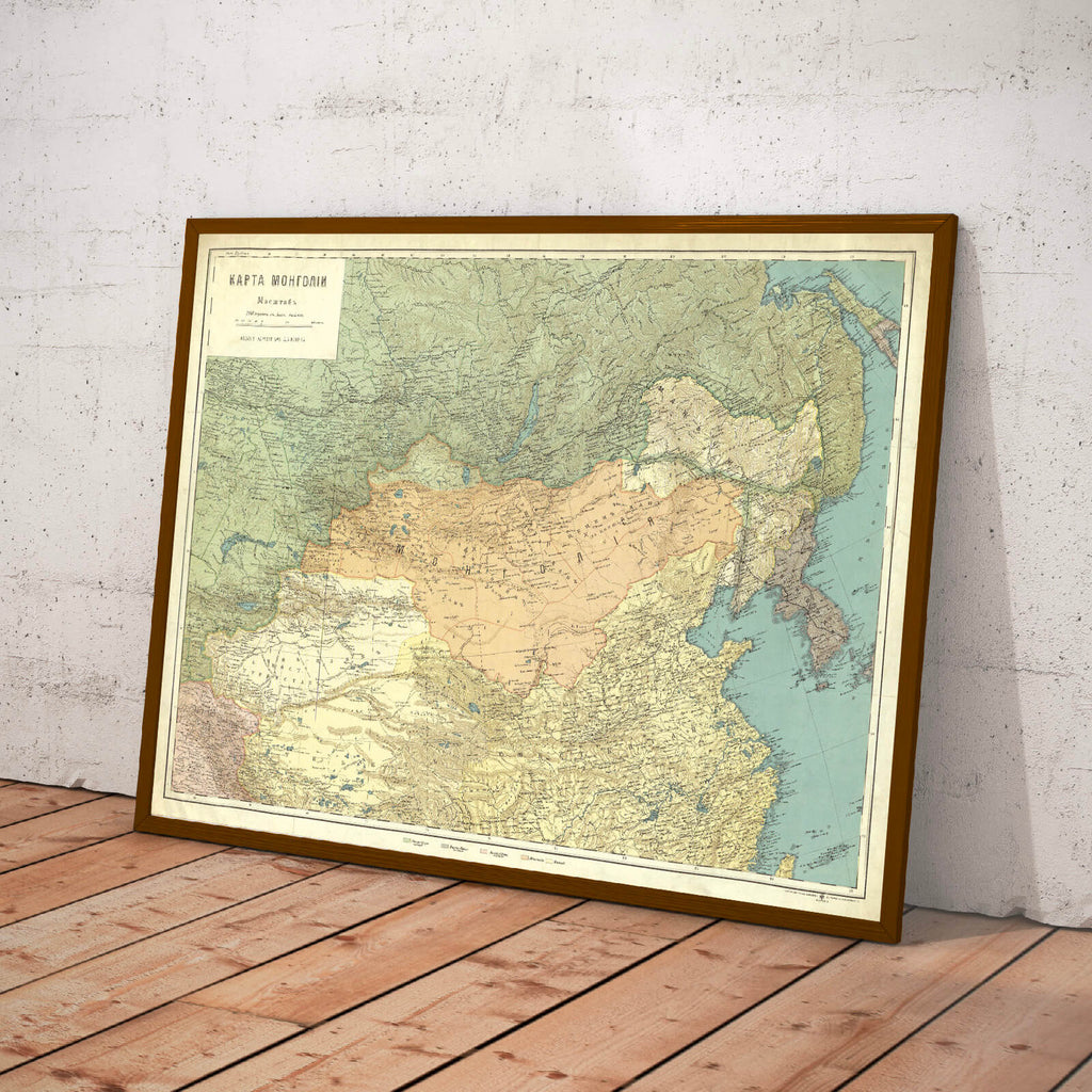 Affiche ancienne Mongolie 1800 - Cartopolo