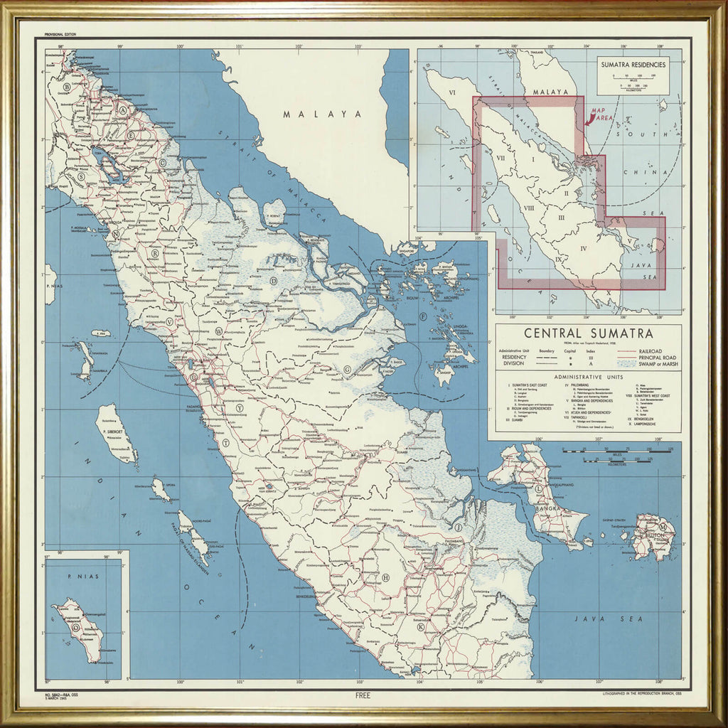 Affiche ancienne Sumatra 1945 - Cartopolo