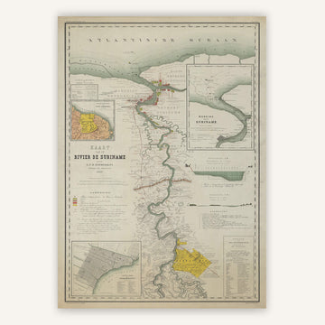 Affiche ancienne Suriname 1877 - Cartopolo