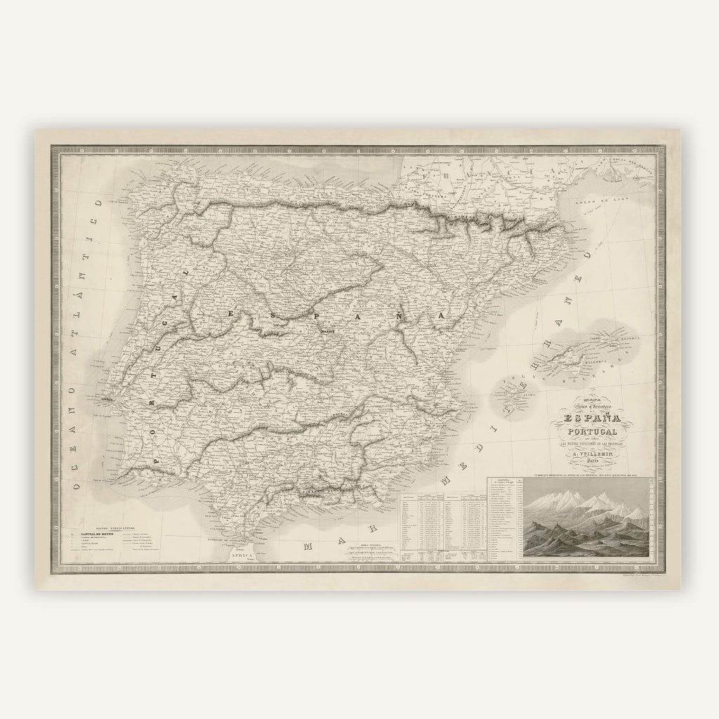 Affiche Espagne et Portugal 1833 - Cartopolo