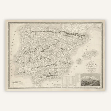 Affiche Espagne et Portugal 1833 - Cartopolo