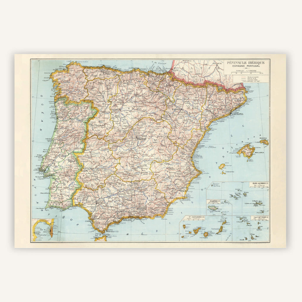 Affiche Espagne et Portugal 1944 - Cartopolo