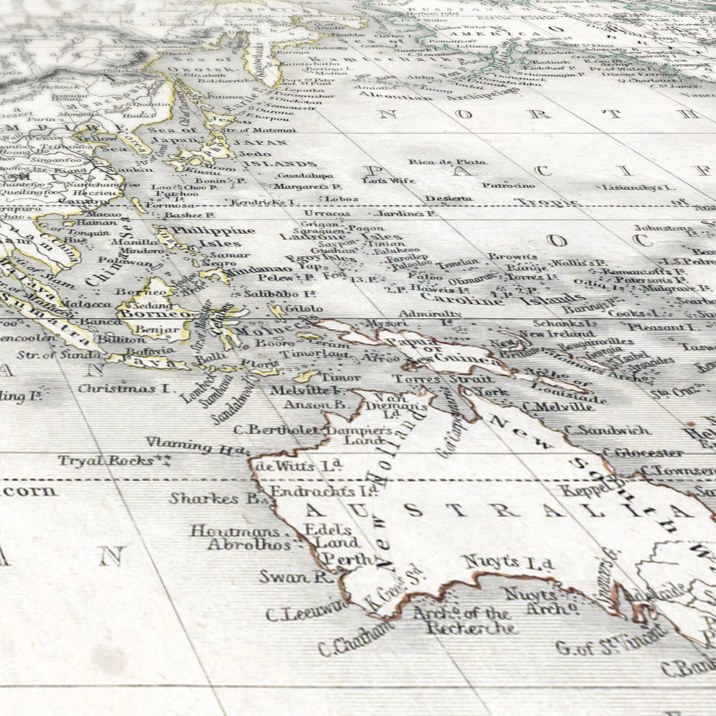 Affiche Le Monde - Projection Mercator 1840 - Cartopolo
