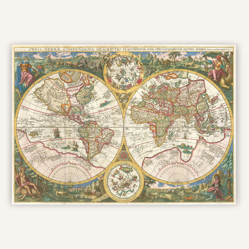 Affiche Mappemonde 1596 - Cartopolo