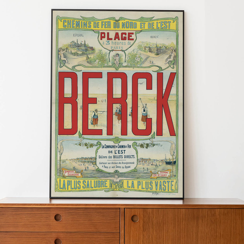 Affiche Publicitaire Berck (Chemins de Fer du Nord et de l'Est) XXème siècle - Cartopolo