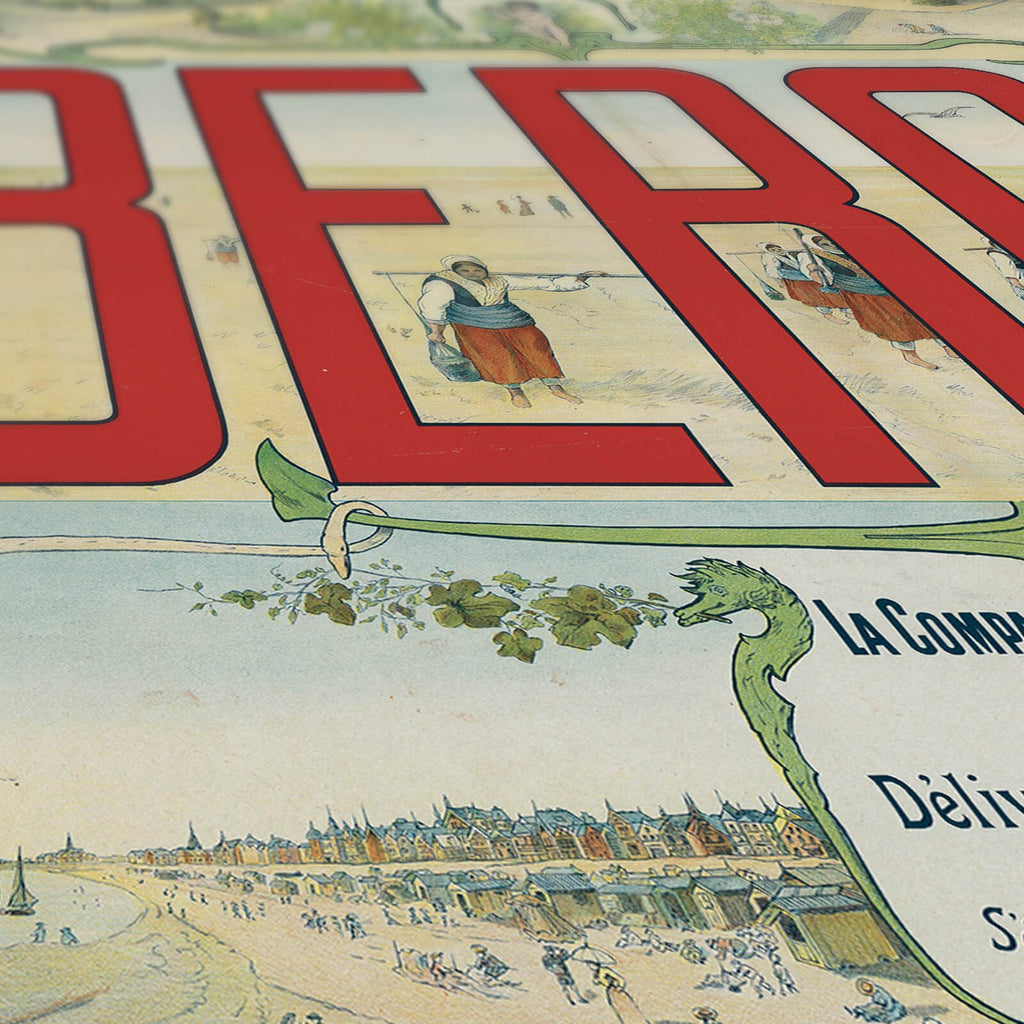 Affiche Publicitaire Berck (Chemins de Fer du Nord et de l'Est) XXème siècle - Cartopolo