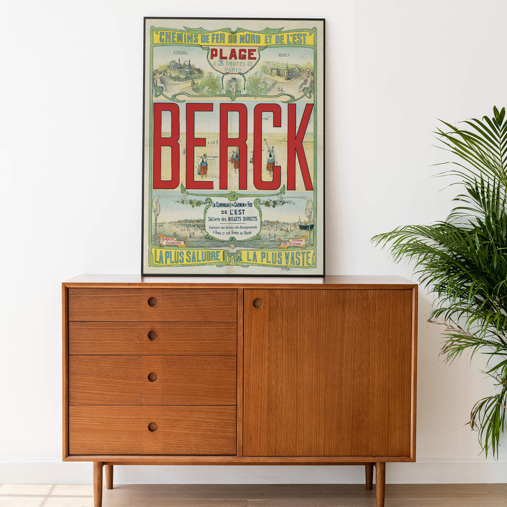 Affiche Publicitaire Berck (Chemins de Fer du Nord et de l'Est) XXème siècle - Cartopolo