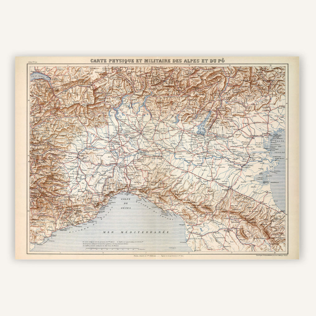 Affiche vintage Alpes 1882 - Cartopolo