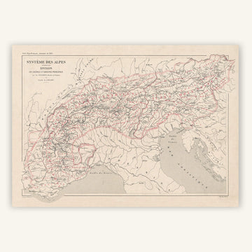 Affiche vintage Alpes 1886 - Cartopolo