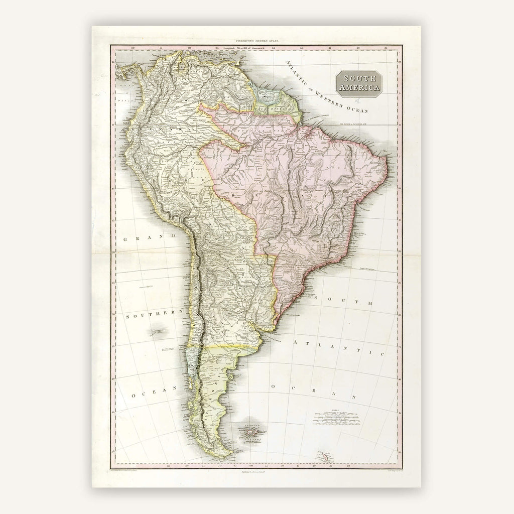Affiche vintage Amérique du Sud 1818 - Cartopolo