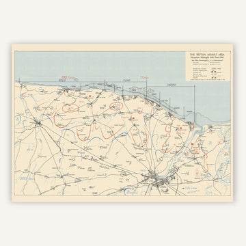 Affiche vintage Débarquement - British Assault 6 juin 1944 - Cartopolo