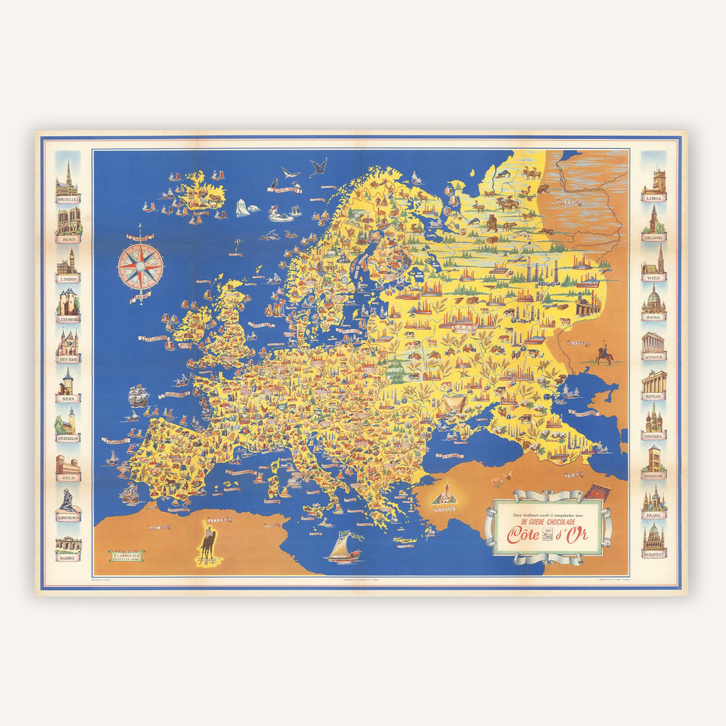 Affiche vintage Europe 1951 - Cartopolo