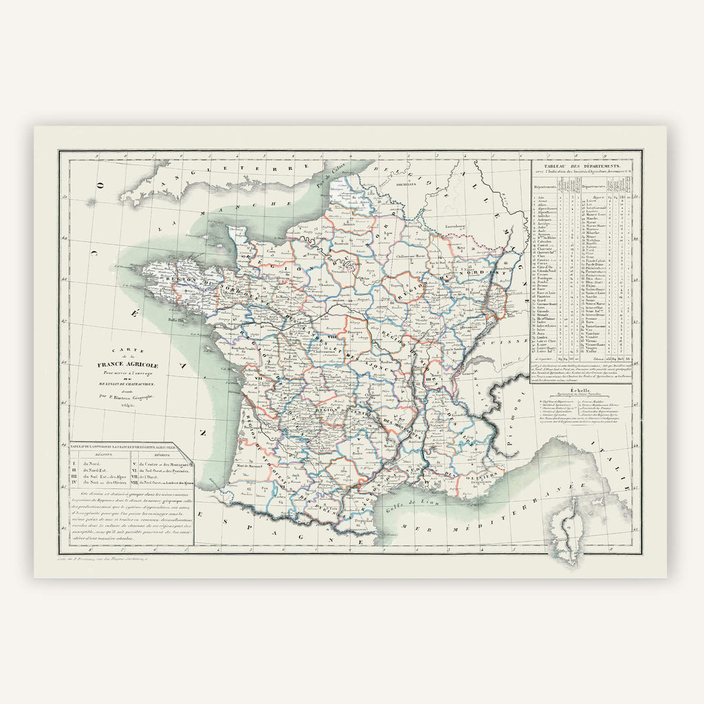 Affiche vintage France Agricole 1843 - Cartopolo