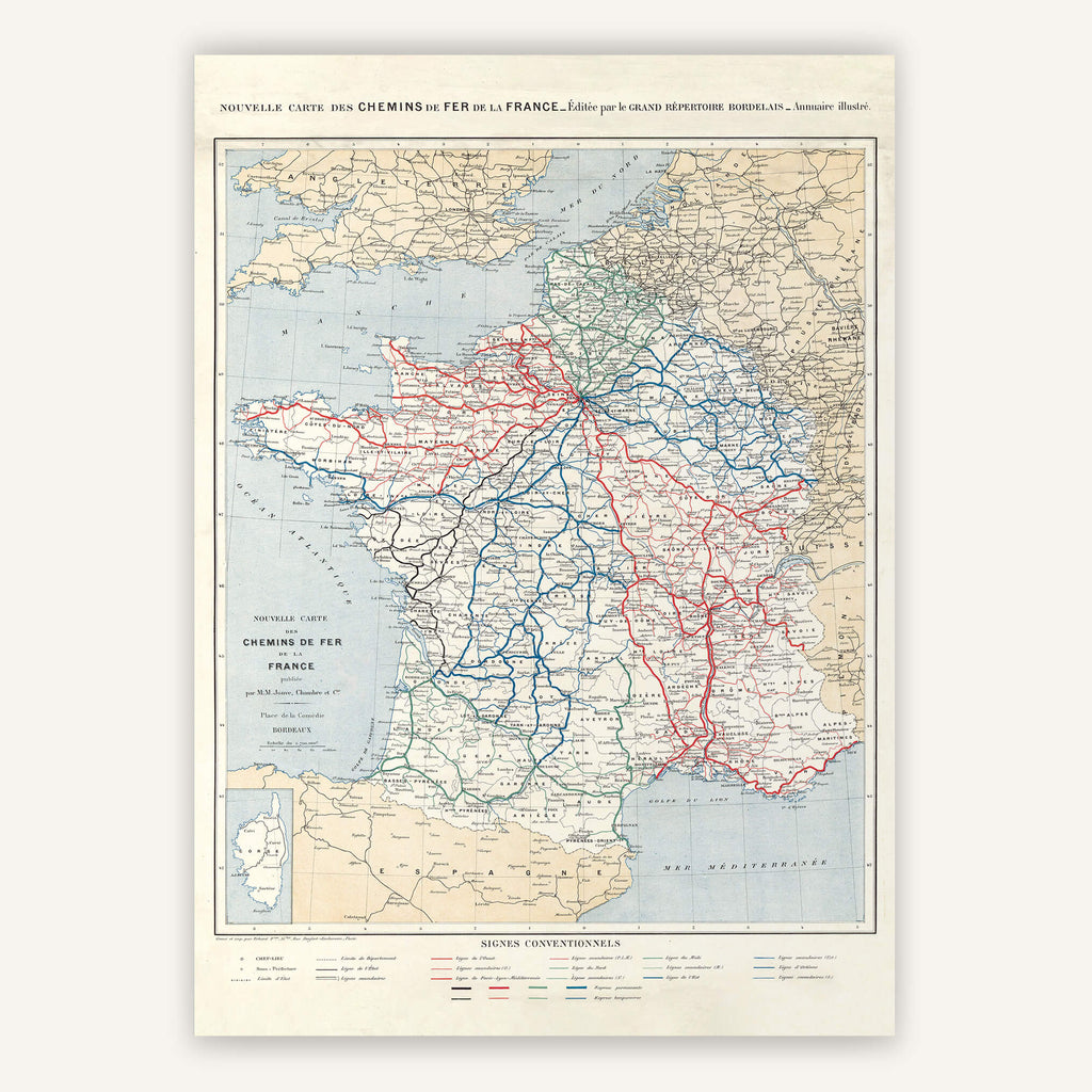 Affiche vintage France Chemins de fer 1896 - Cartopolo