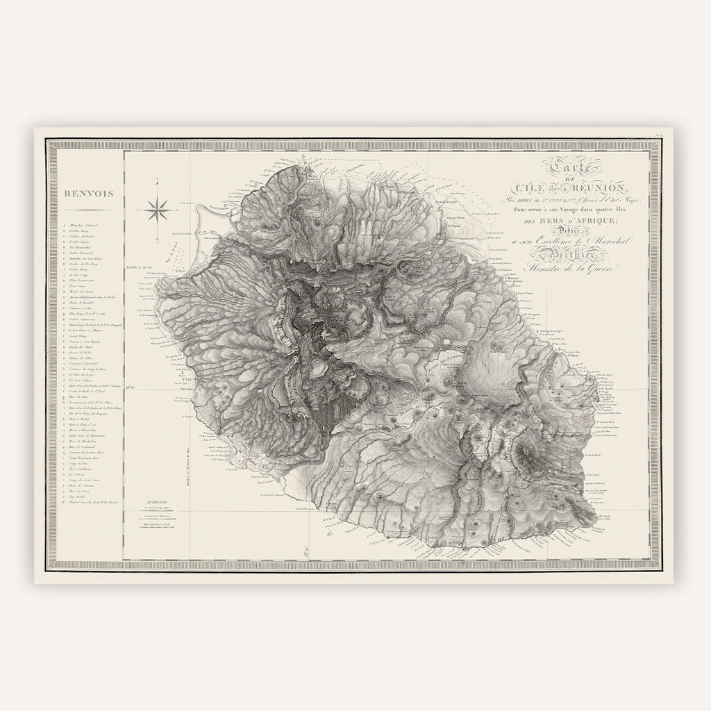Affiche vintage Île de la Réunion 1800 - Cartopolo