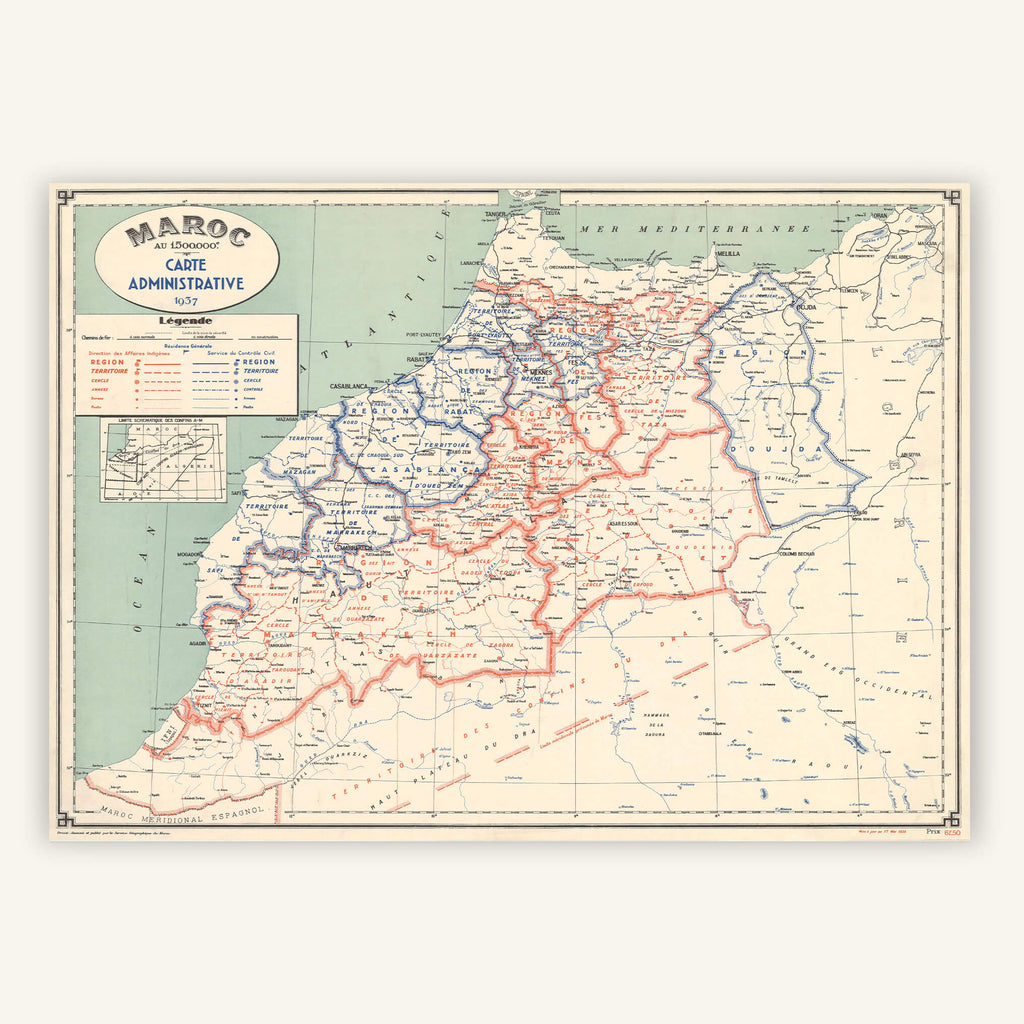 Affiche vintage Maroc 1938 - Cartopolo