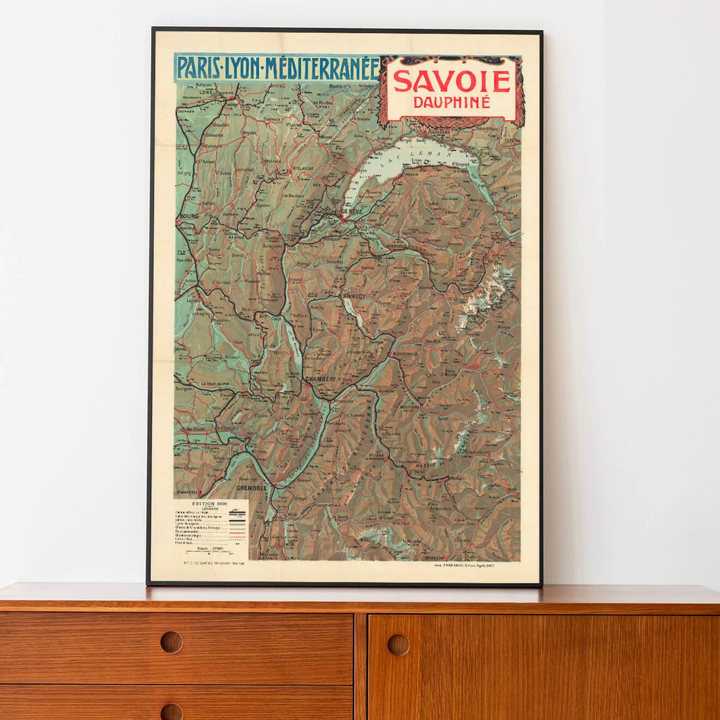 Affiche vintage Savoie Dauphiné 1906 - Cartopolo