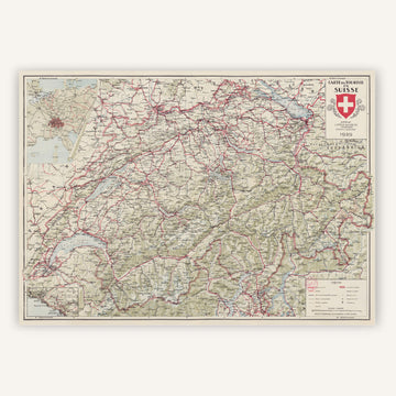 Affiche vintage Suisse Touristique 1929 - Cartopolo