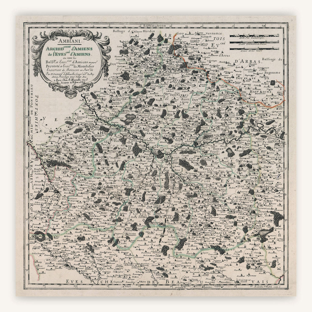 Carte ancienne Amiens 1667 - Cartopolo