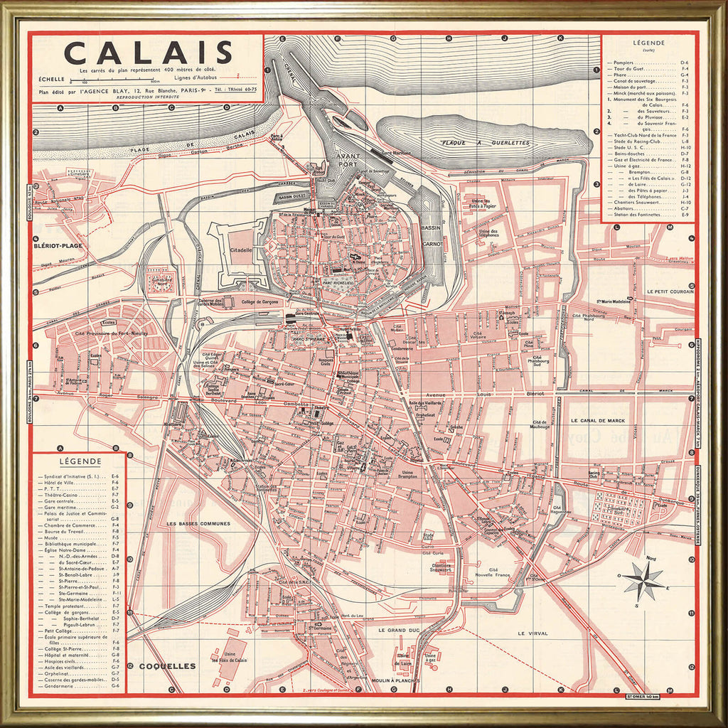 Carte ancienne Calais 1856 - Cartopolo