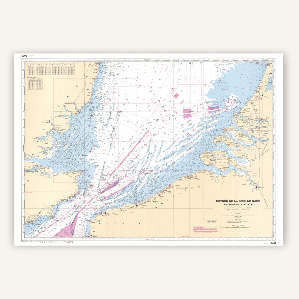 Carte géographique Mer du Nord et Pas - de - Calais 1983 - Cartopolo