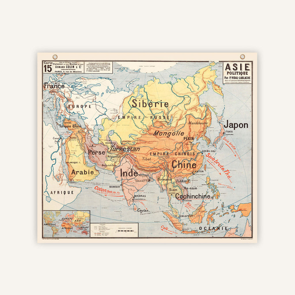 Carte scolaire - Asie politique n°15 - Cartopolo