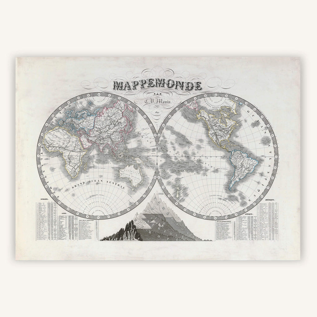 Pappus éditions - Poster - Carte du Monde Vintage (avec les nouvelles  régions)