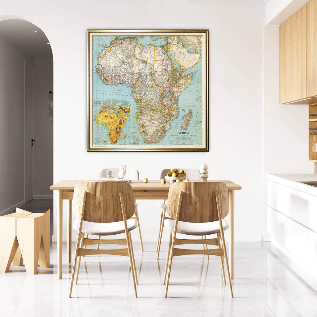 Affiche Afrique 1935 - Papier d'art (100x100cm) - Cartopolo