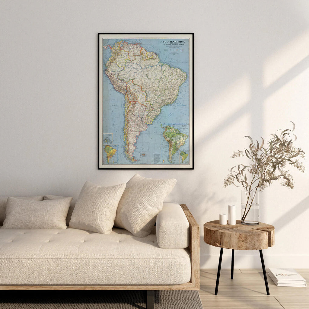 Affiche Amérique du sud 1937 - Papier d'art (100x140cm) - Cartopolo