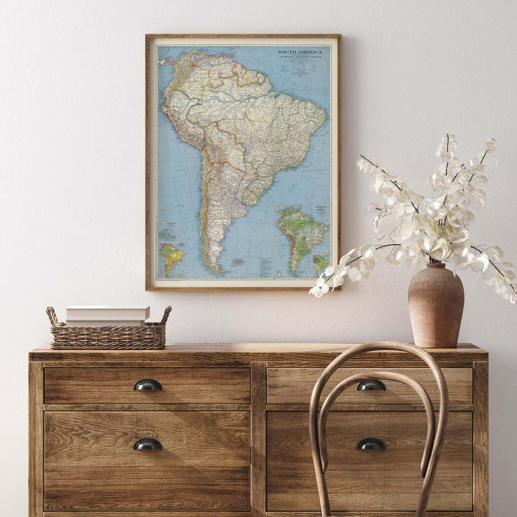 Affiche Amérique du sud 1937 - Papier d'art (100x140cm) - Cartopolo