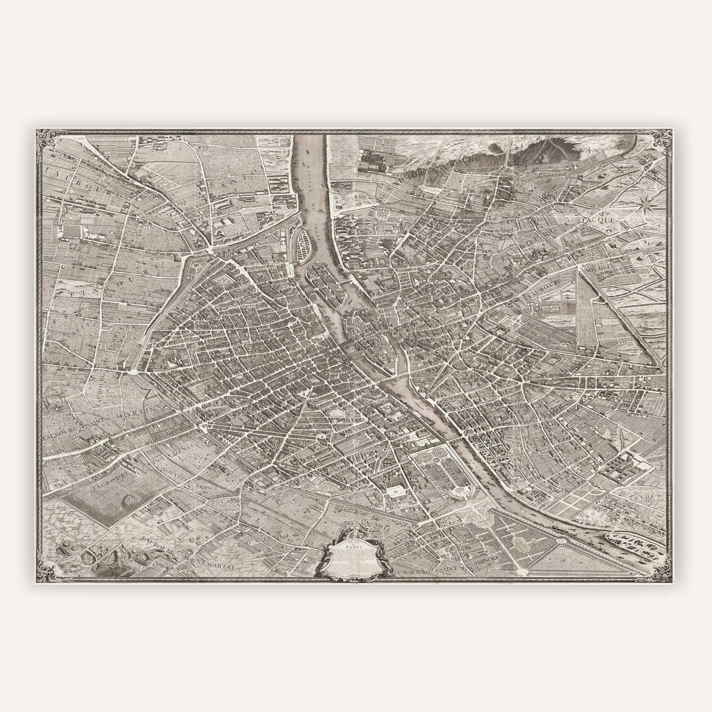 Affiche ancienne Plan de Paris Turgot 1739 - Cartopolo