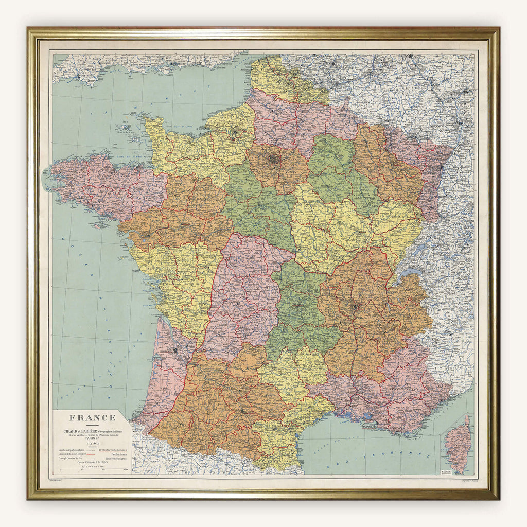 Affiche France 1942 - Papier d'art (100x100cm) - Cartopolo