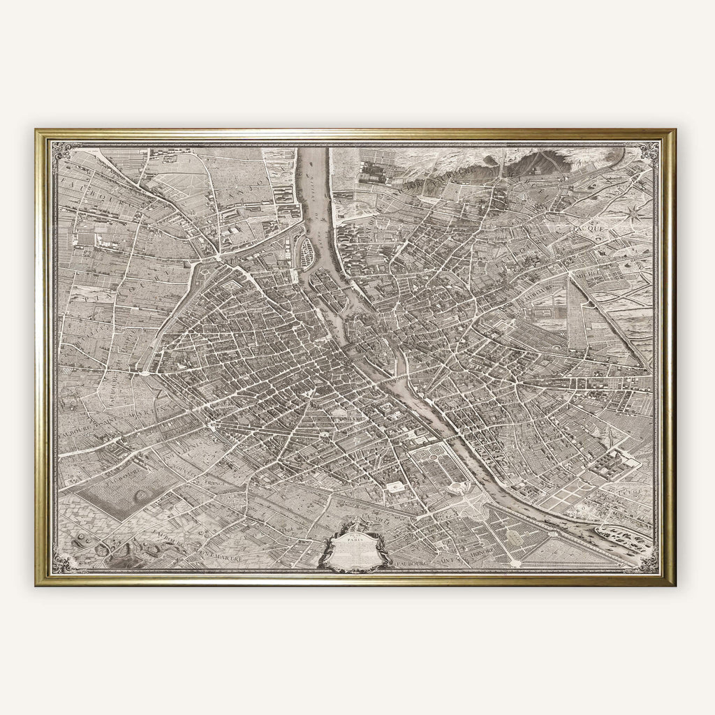 Affiche Plan de Paris Turgot 1739 - Papier d'art (130x100cm) - Cartopolo