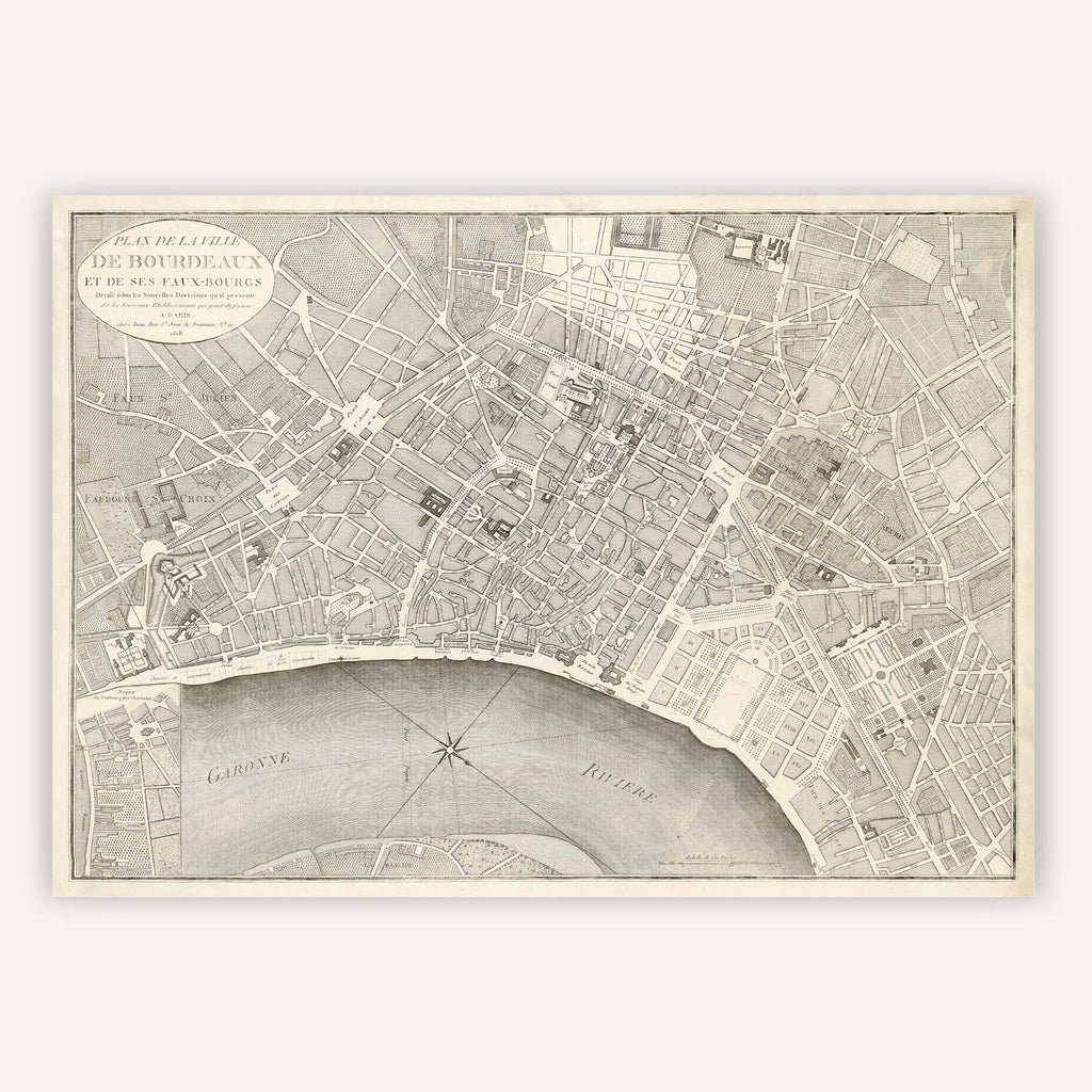 Affiche vintage Bordeaux 1818 - Cartopolo