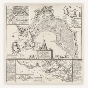 Affiche vintage de l'Ile d'Aix 1757 - Cartopolo