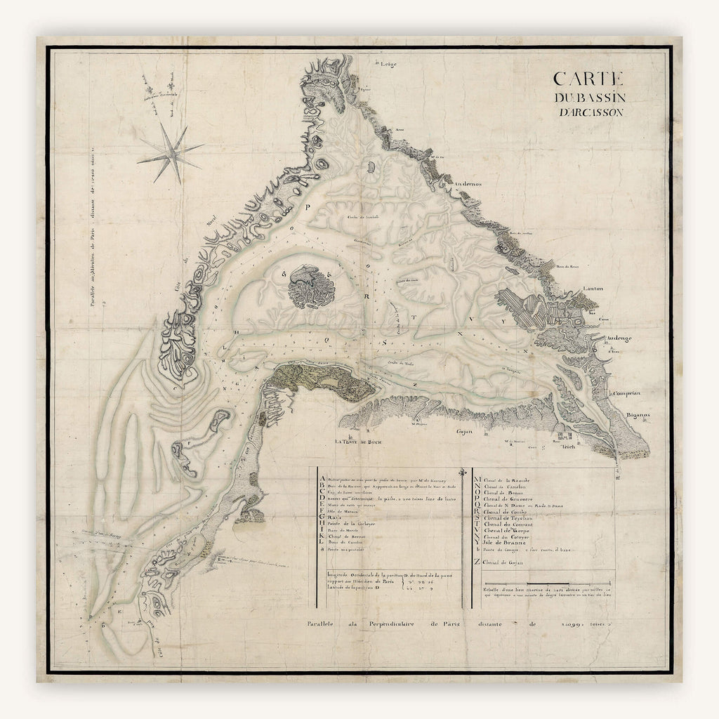 Affiche vintage du Bassin d'Arcachon 1700 - Cartopolo