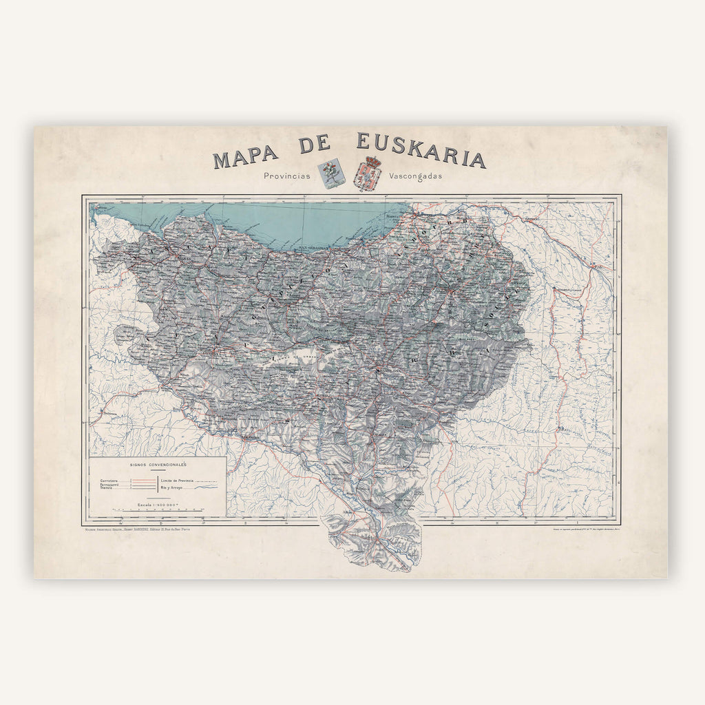 Affiche vintage du Pays Basque Euskaria 1905 - Cartopolo