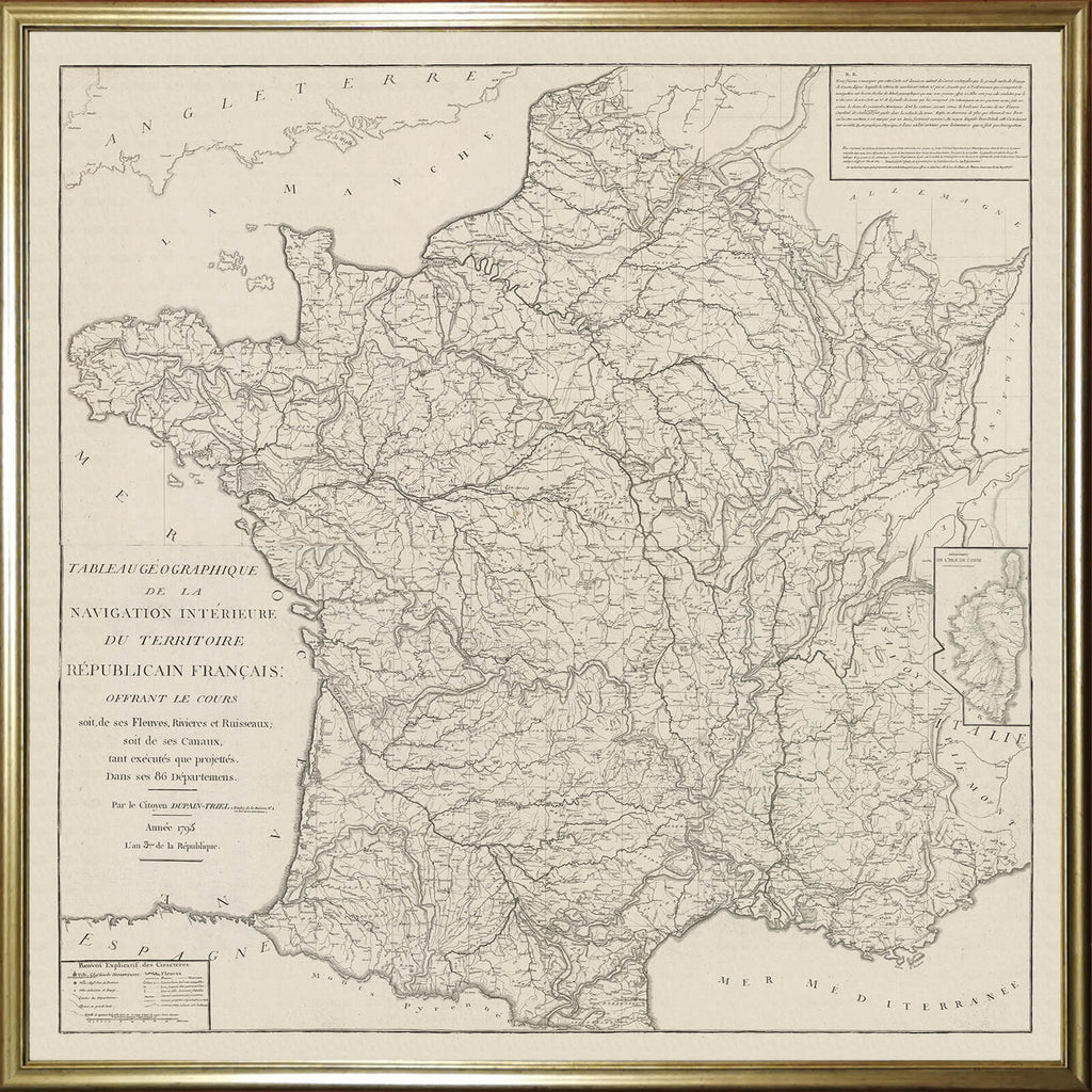 Affiche vintage France navigation intérieure 1795 - Cartopolo