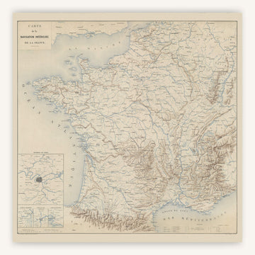 Affiche vintage France navigation intérieure 1868 - Cartopolo